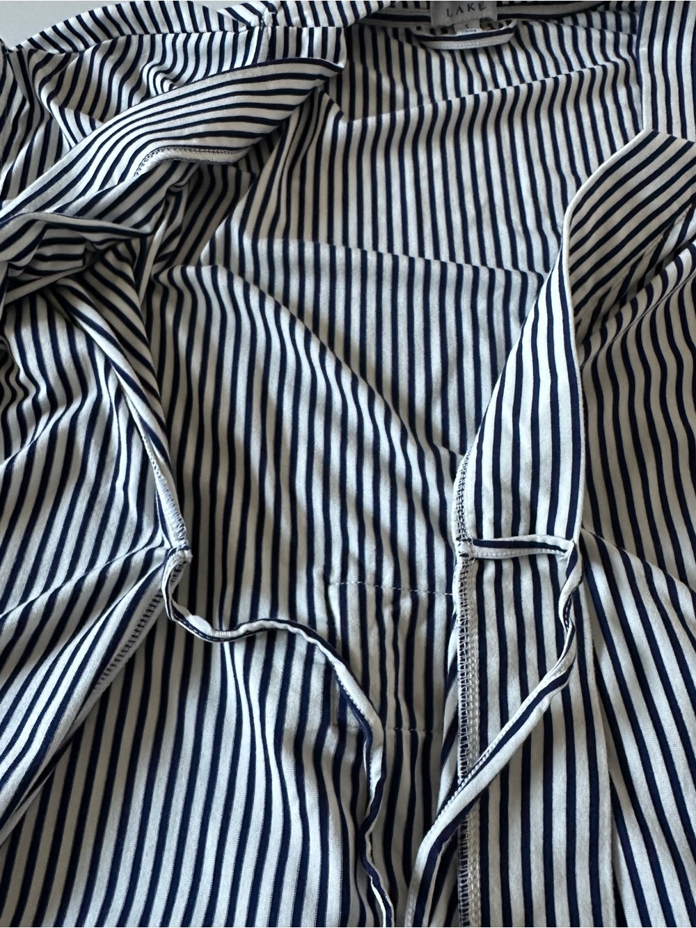 LAKE DreamModal Kimono Pajama Wrap Top Blue Depths Stripe Small - Picture 10 of 14